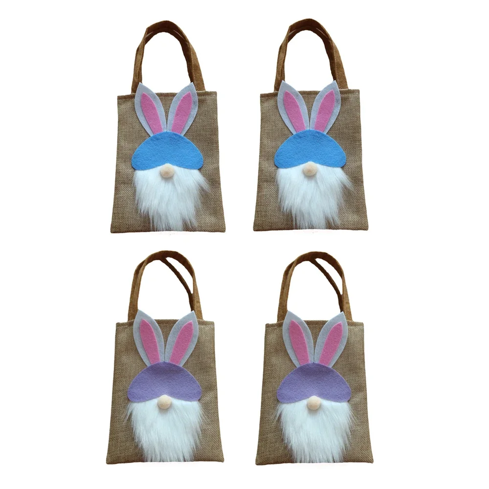 

10Pcs/lot Easter Handbags Cute Rabbit Tote Bag Faceless Rabbit Doll Gift Bag Candy Bag Easter Decor Easter Sack