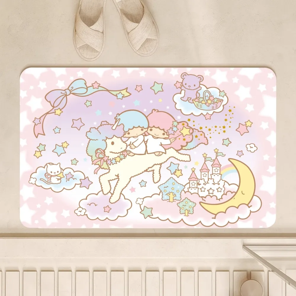 MINISO Sanrio Little Twin Stars tappetino decorazione camera da letto balcone zerbino antiscivolo tappeto soggiorno