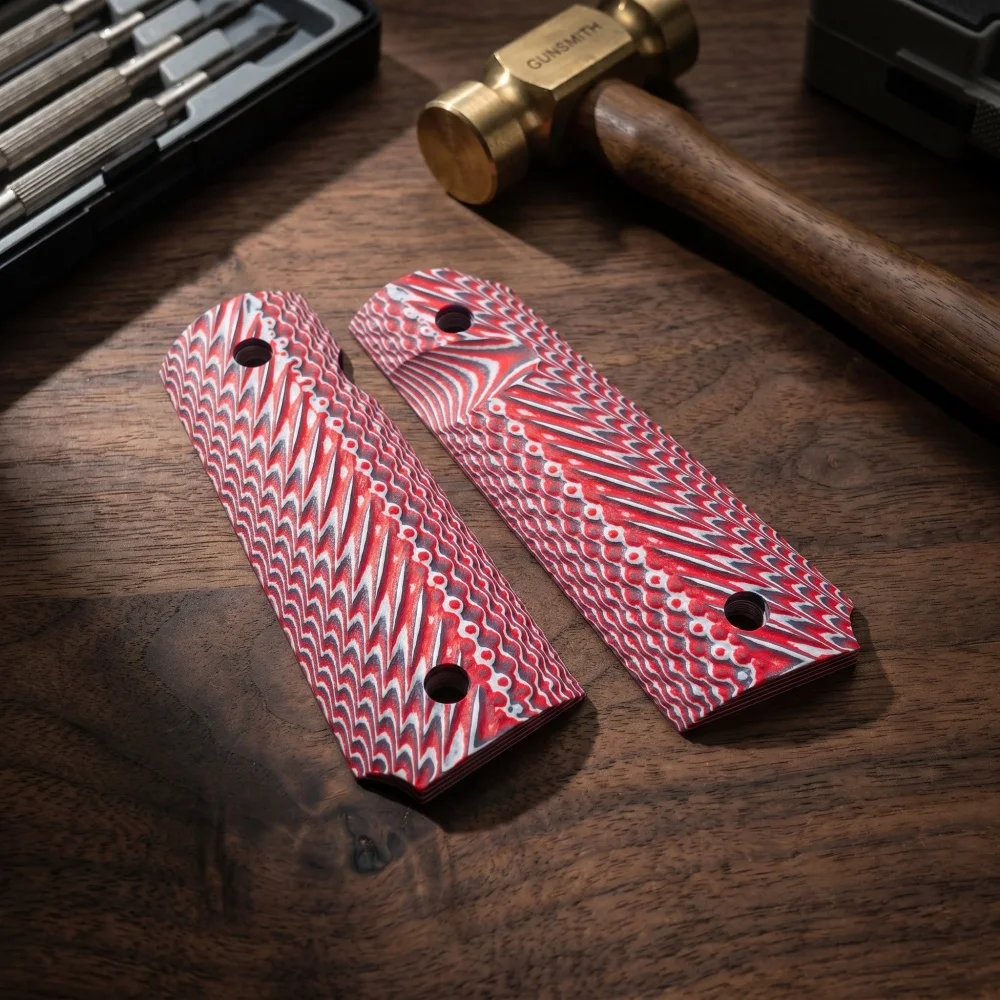 1Pair G10 Material 1911 Models Grips Anti-Slip Handle Patch Custom DIY Making Pistol Scales Shank Accessories Parts