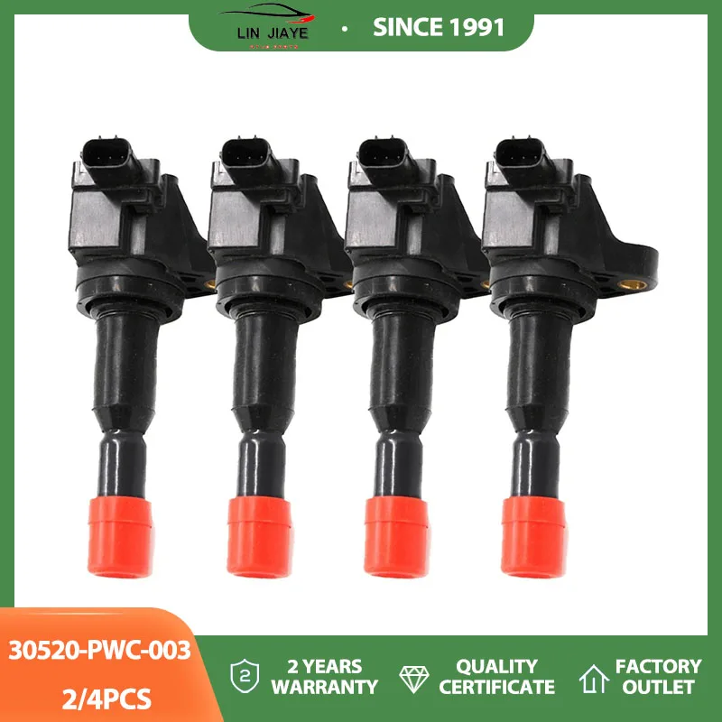 

2/4PCS New High Quality Ignition Coil 30520-PWC-003 For Honda FIT City Jazz Airwave Car Accessories