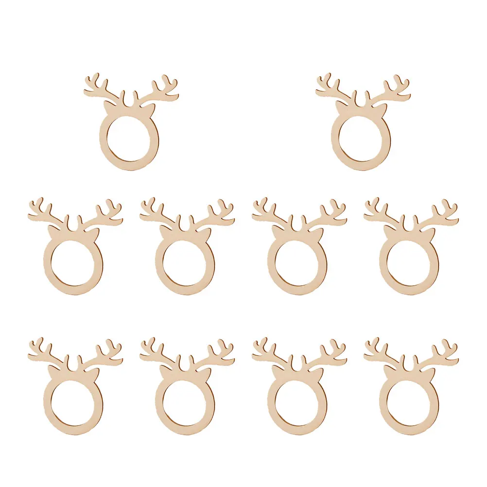

10Pcs Wooden Napkin Rings Elegant Exquisite Design Napkin Holders for Wedding Family Reunion Restaurant Decoration