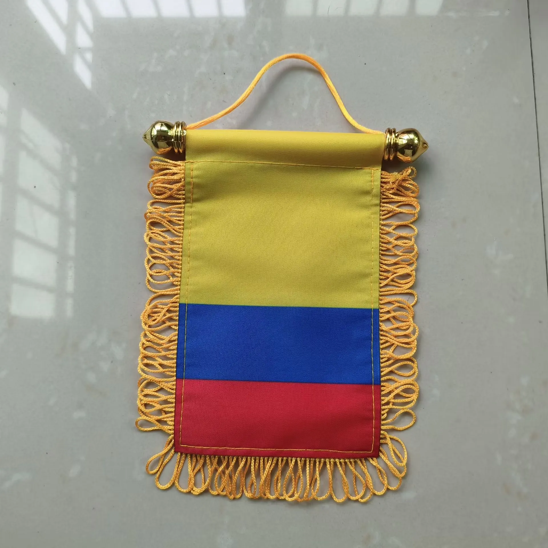 xvggdg   10*15cm    Colombia Flag Mini Double Sided Printed  Blackout Cloth Hanging National Flag