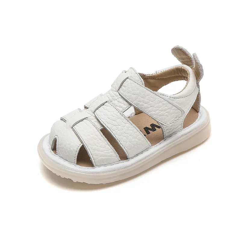 Baby Girls Boys Sandals Summer Anti-collision Infant Toddler Shoes Genuine Leather Soft Bottom Kids Children Beach Sandals