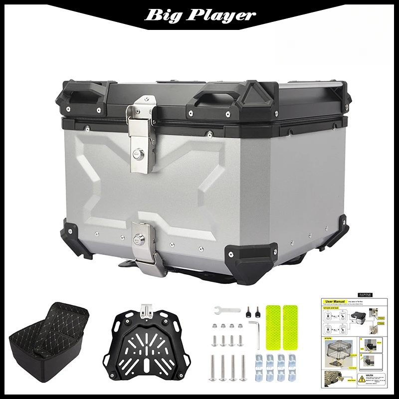 

Waterproof Trunk Motorcycle Aluminum Alloy Trunk Quick Release Electric Bike Universal 28L 32L 36L 45L 55L 65L 80L 100L