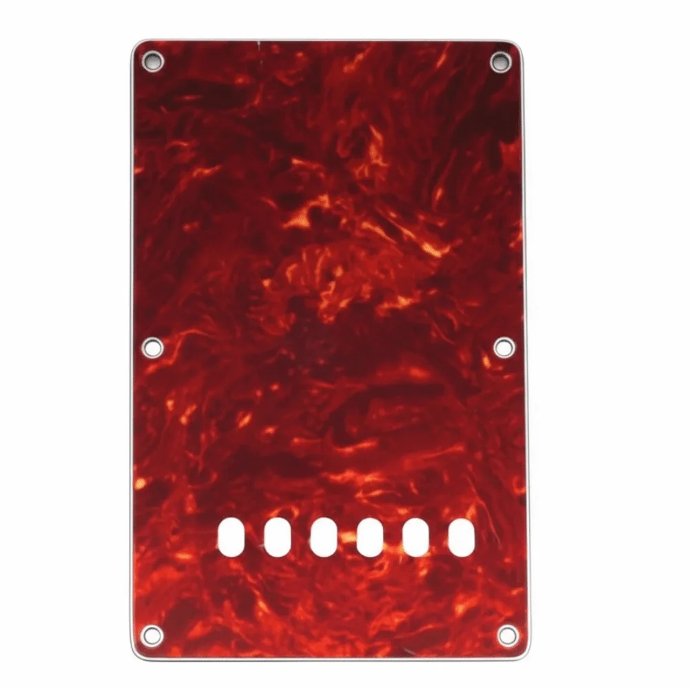 4Ply Pickguard Back Plate​ Pearl white/Red tortoise shell 6 Holes ​Guitar Cavity Cover​ PVC Good decoration