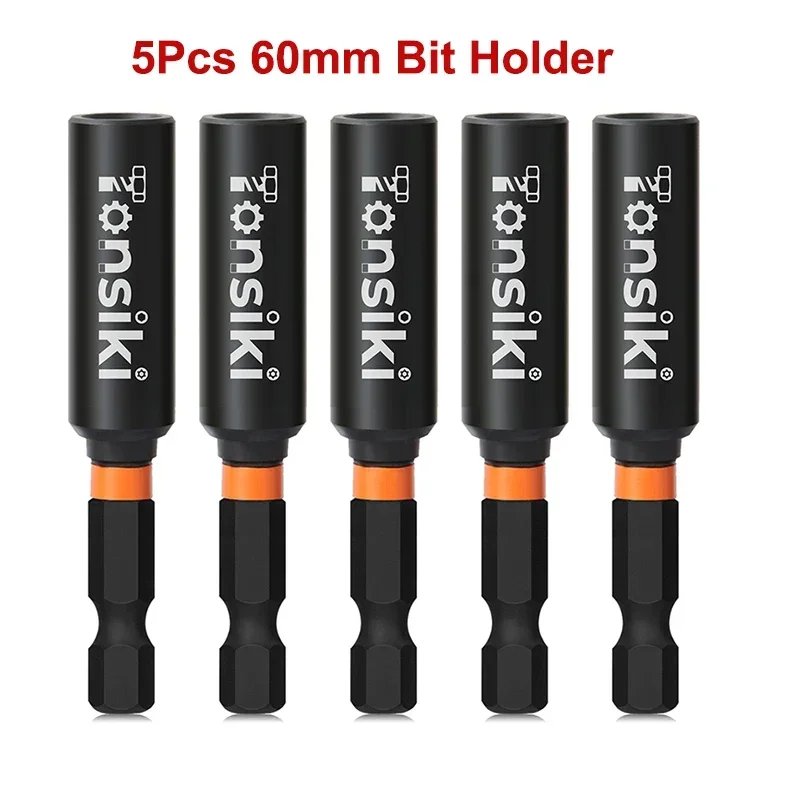 5Pcs Driver Bit Extension 1/4 Inch Quick Release Drill Bit Holder Magnetic Hex Bit Handle for Impact Driver