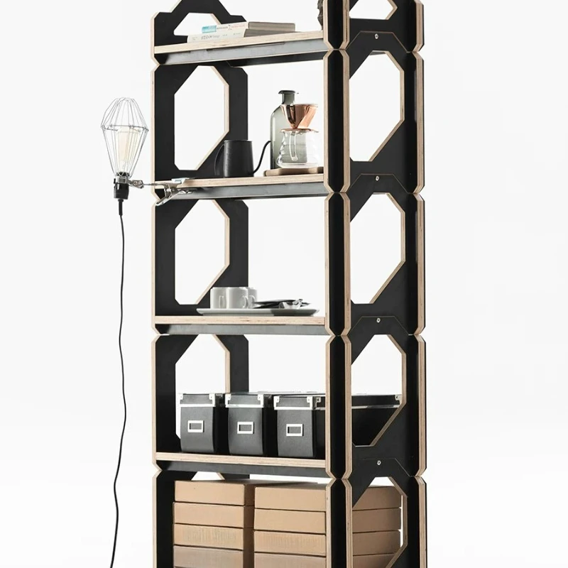 Floor-to-ceiling white black picture book shelf storage rack multi-layer storage rack household