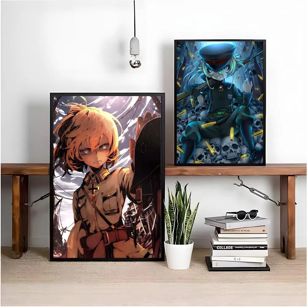 Tanya Degurechaff Anime Poster Matte Peel And Stick Self Adhesive PVC Removable Waterproof Frameless Bedroom Living Room