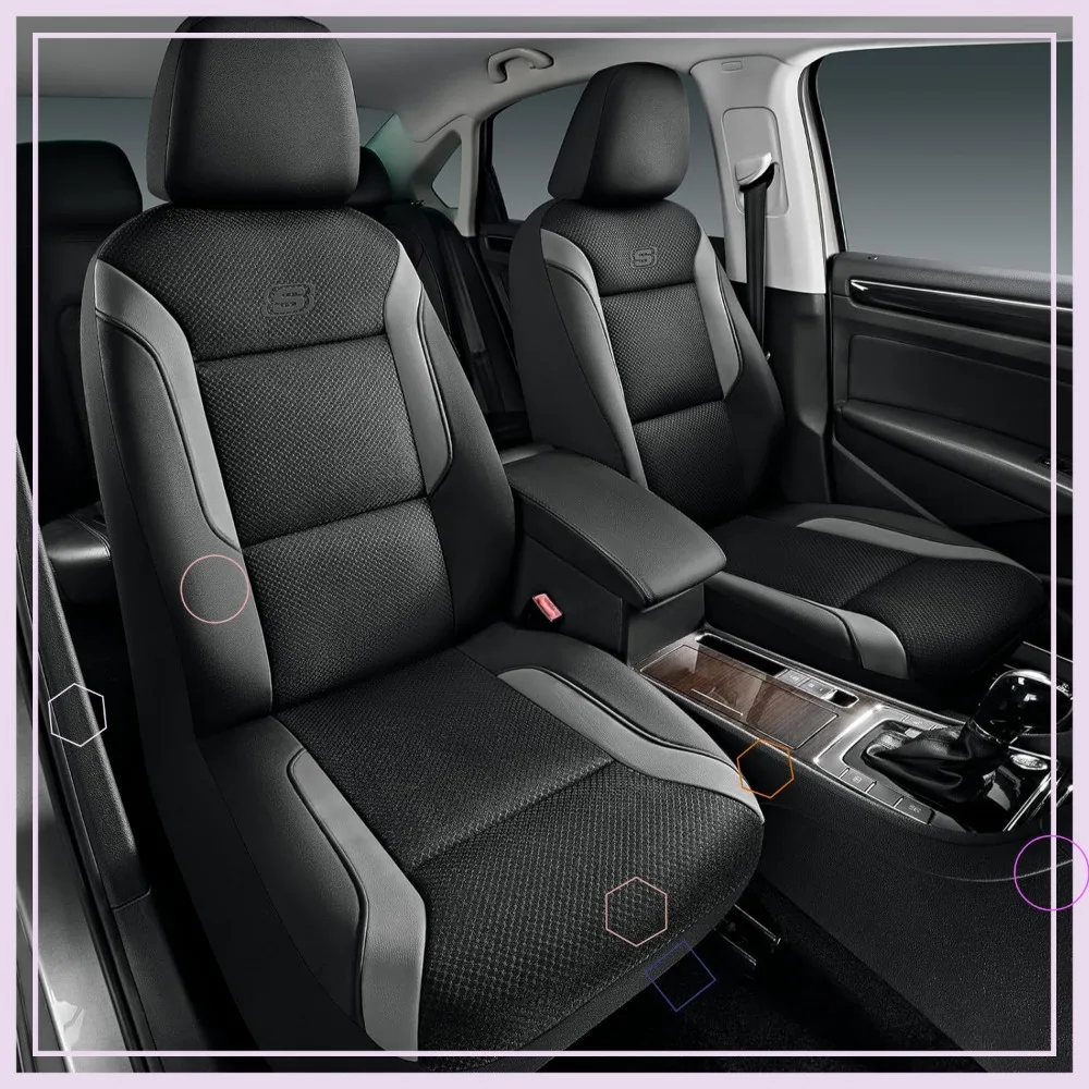 

Memory Foam Car Seat Covers with Air Cool Mesh, Thick Protector for Most Vehicles, Gray