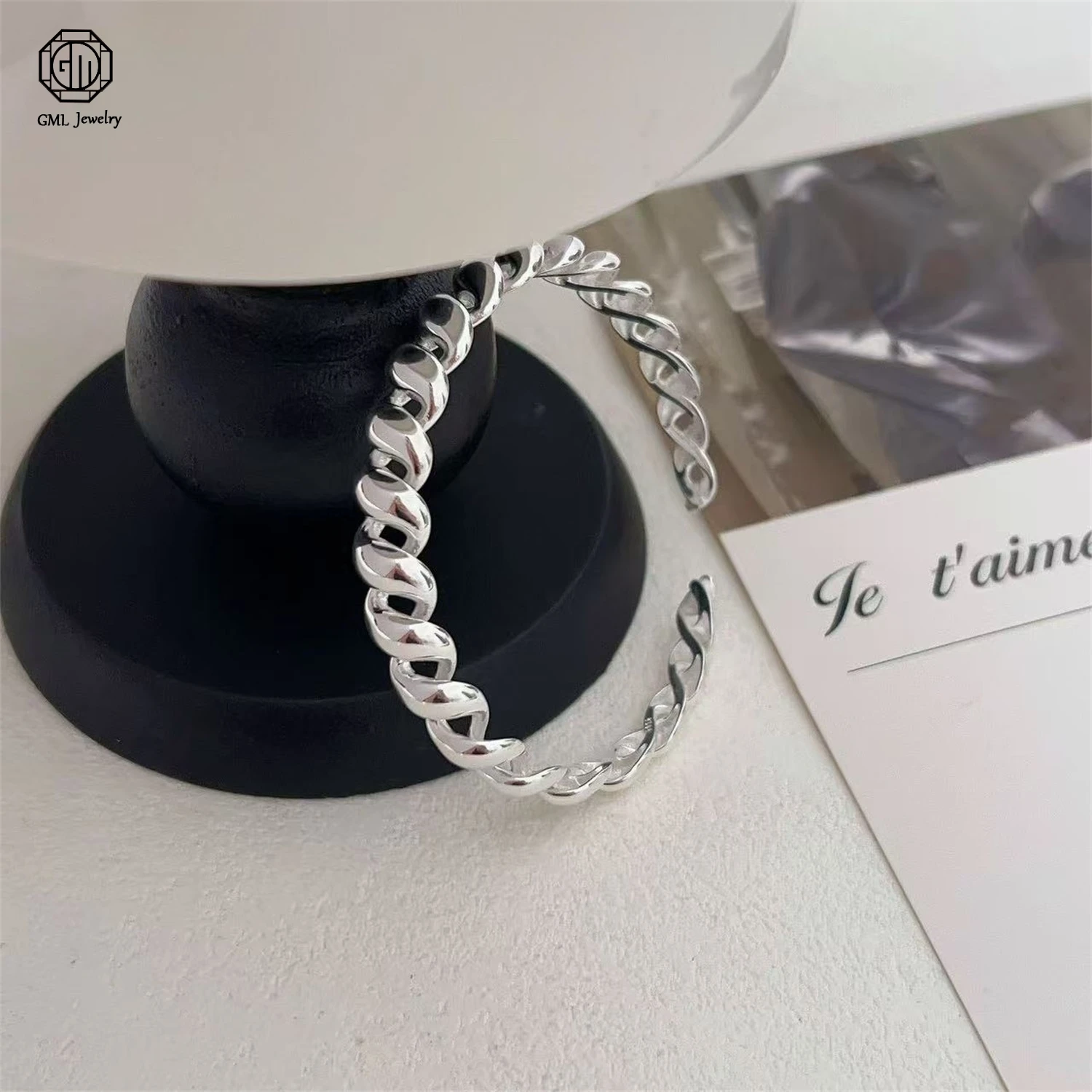 Fashion Twist Rope Braided Zircon Classic Open Bangle Women Minimalist Stackable Exquisite Retro Ethnic Style Jewelry Gift