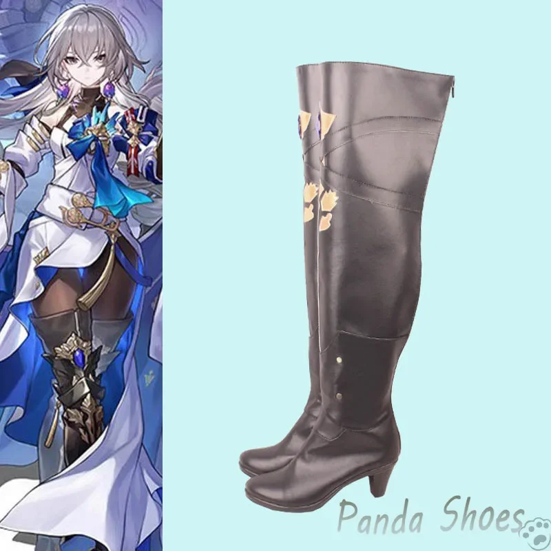 Honkai Star Rail Bronya Rand Cosplay Schoenen Anime Game Cos Lange Laarzen Bronya Cosplay Kostuum Prop Schoenen Voor Con Halloween Party