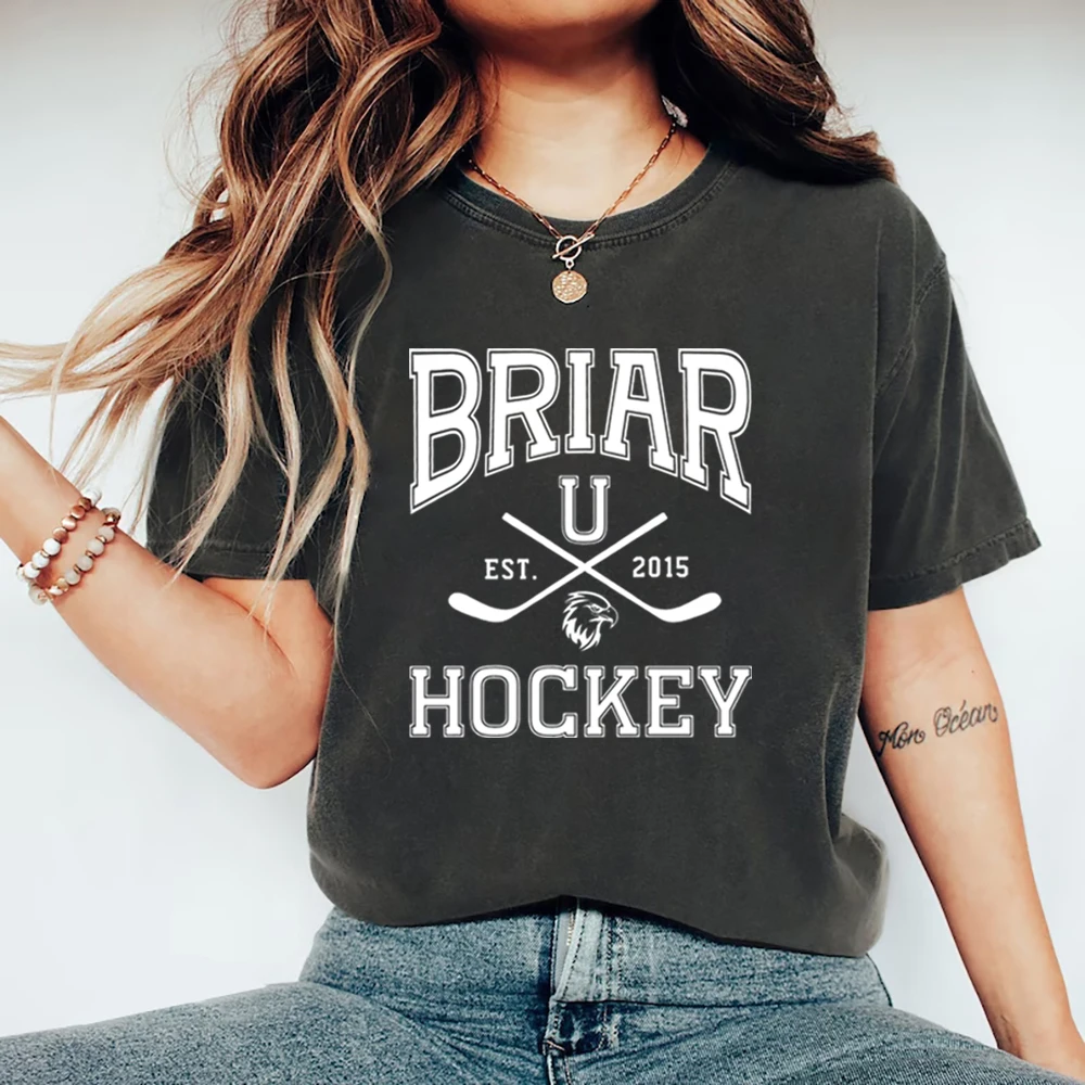 Briar University Hockey T-Shirt Off Campus Inspired T-shirt Hockey Romance Reader Gift Unisex T Shirts Short Sleeve Casual Tops