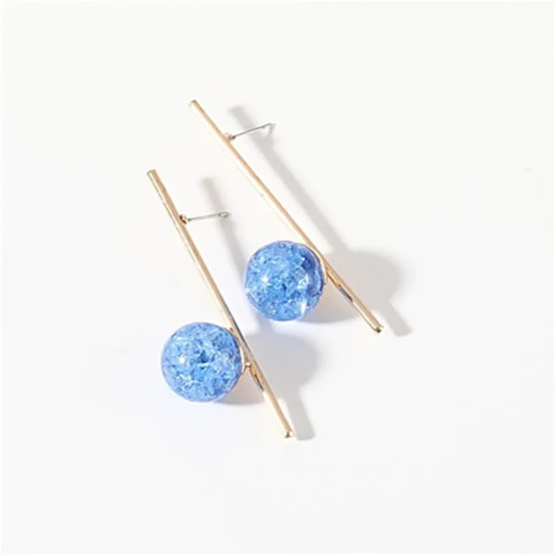 Korean Temperament Simple Long Stick Broken Beads Stud Earring Best Gift For Women Girl Fashion Jewelry Brinco Wholesale