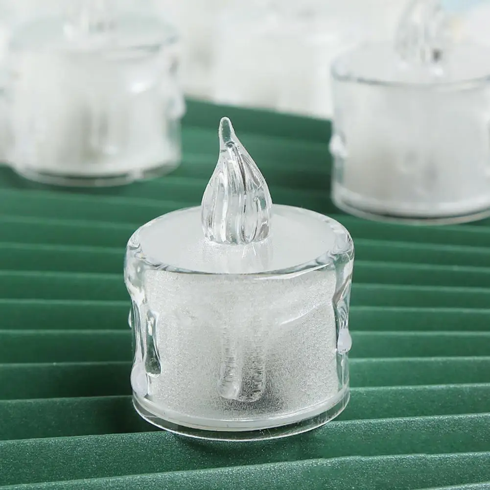 Velas electrónicas sin llama, lámpara LED, adorno, iluminación nocturna, lágrimas coreanas, cera de té brillante, 6 unidades por juego