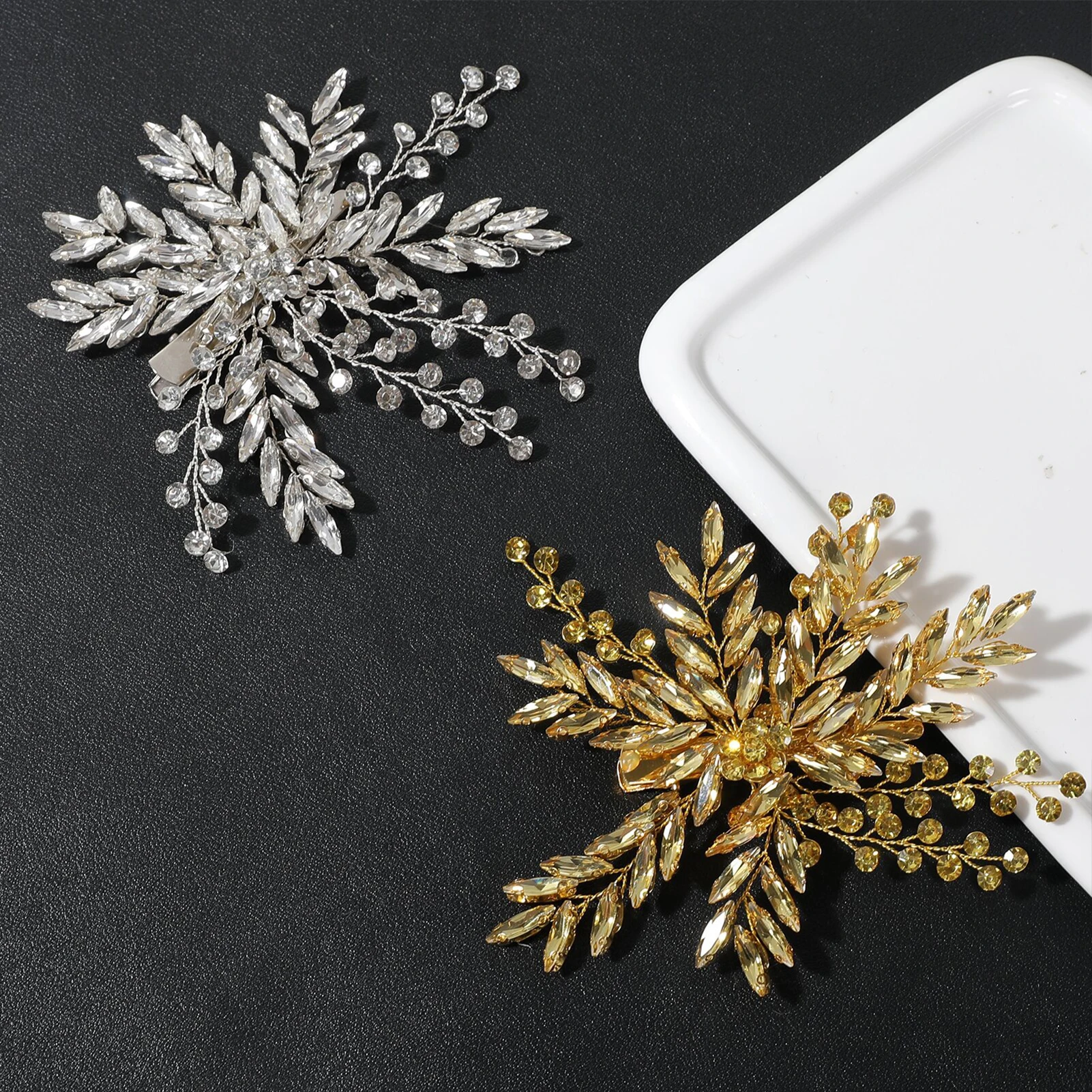 

Silver Color Crystal Hair Clip Hairband For Women Rhinestone Party Headband Bridal Wedding Hair Accessories Jewelry Gift