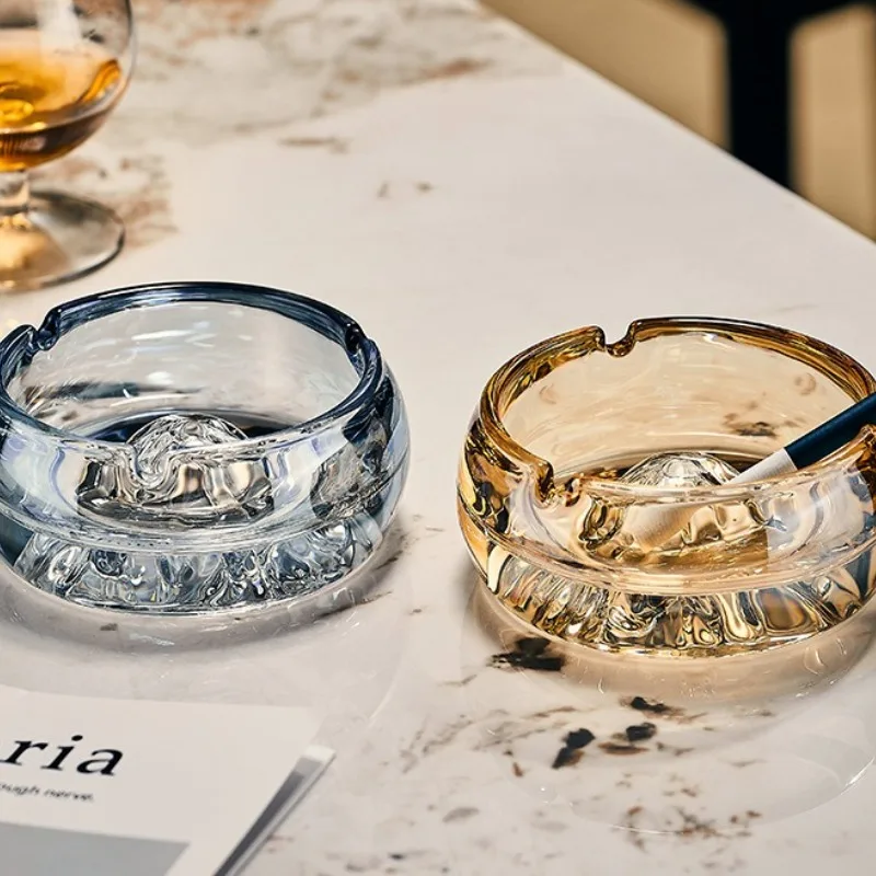 

Glass Ashtray Household Large Living Room Creative Small Office Personalized Cigar Cigarette Butterfly Ashtray