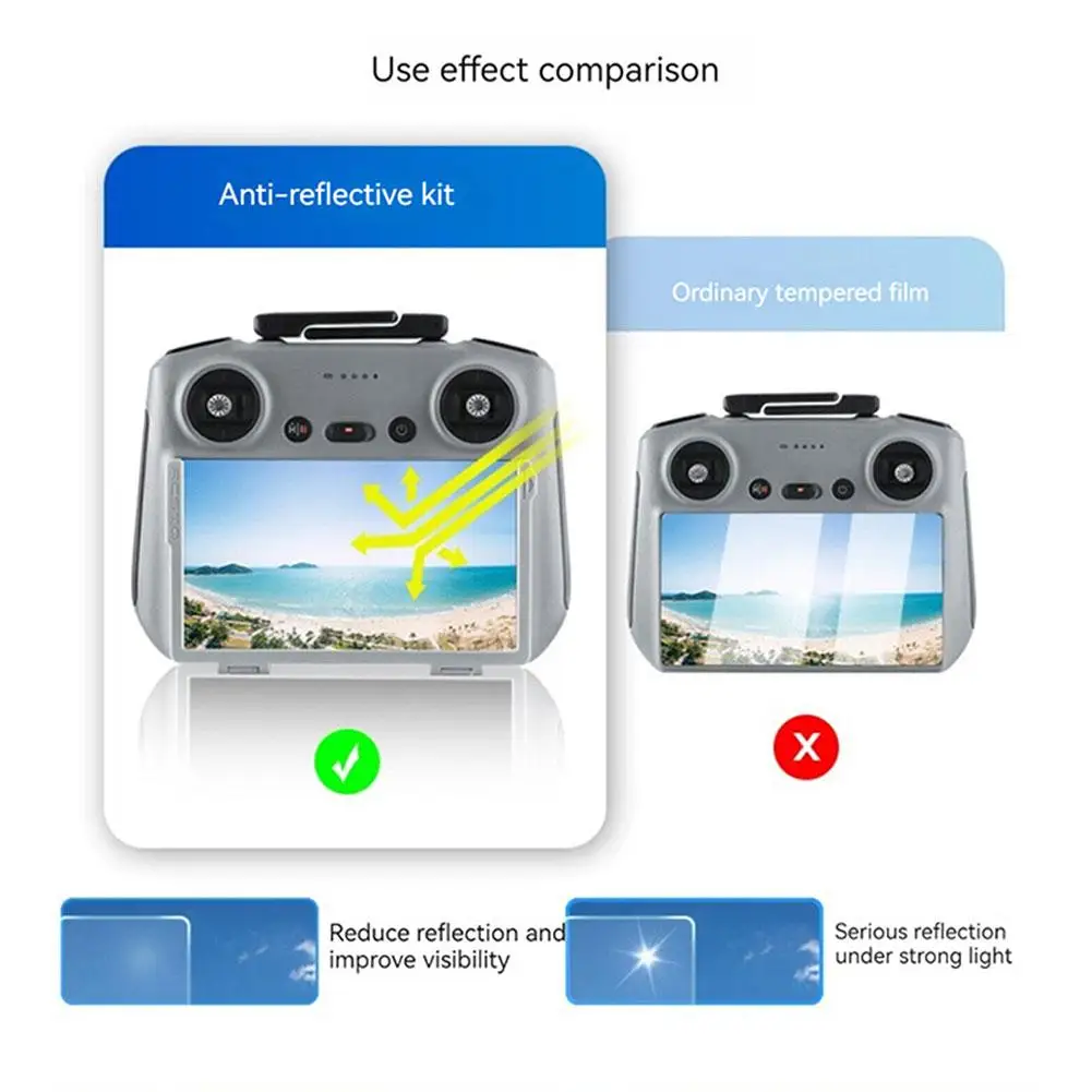 クラッシュ防止HD強化ガラスフィルム,青く光保護フィルム,dji mini 4 pro rc2用スクリーンプロテクター