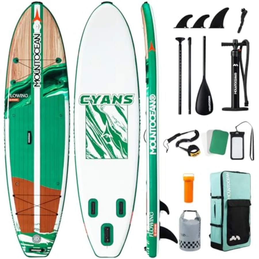 Inflatable Stand Up Paddle Board for all-around use PVC material blue-gray color ultra-stable with 450lbs capacity and non-slip