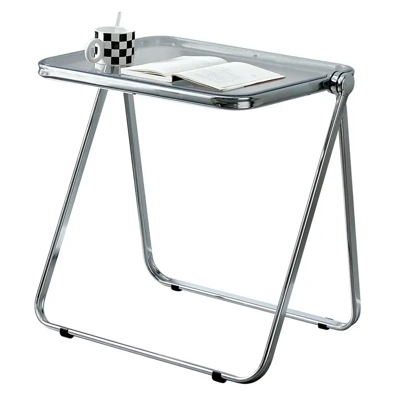 

Transparent table Simple household acrylic foldable table Computer square table Outdoor balcony Leisure desk