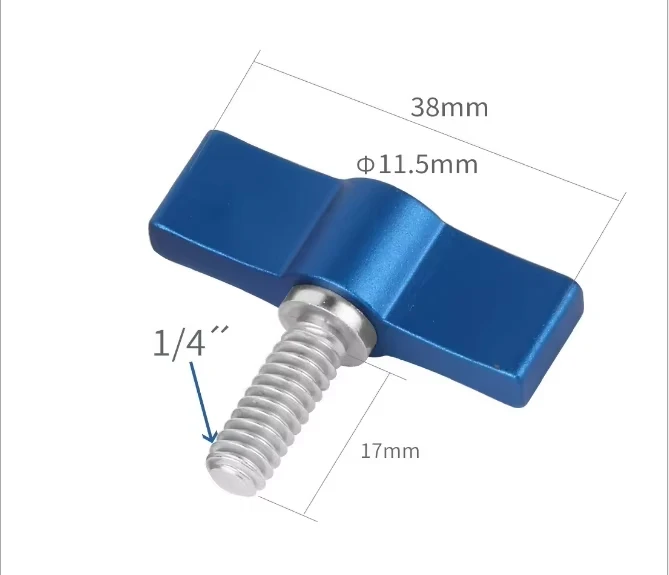 Aluminum Alloy SLR Camera Clamp T-wrench Screw Adjustable hand screw with wrench, tool free locking 1 / 4 