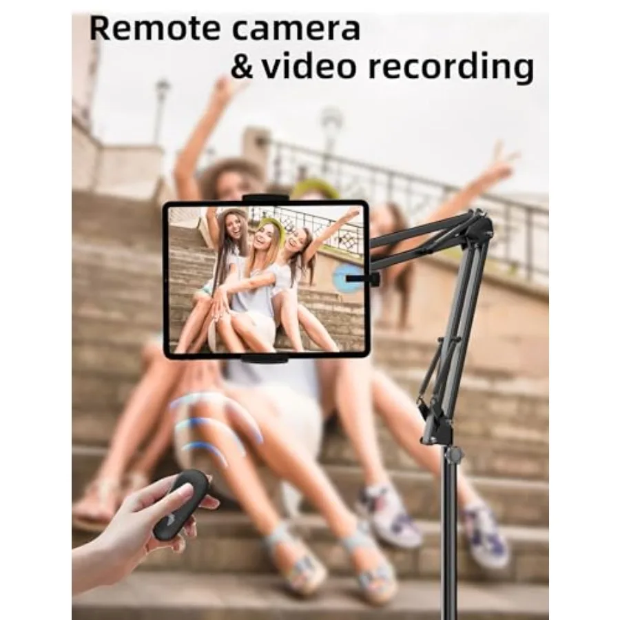 Floor Stand Kindle Holder with Remote Page Turner for Reading in Bed Tablet Mount with Clicker Kindle Accessories Tablet Stand