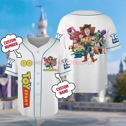 2024 New Toy Story Men and Women Baseball Jersey Short Sleeve Jersey Custom Name Disney Casual Sports Shirt