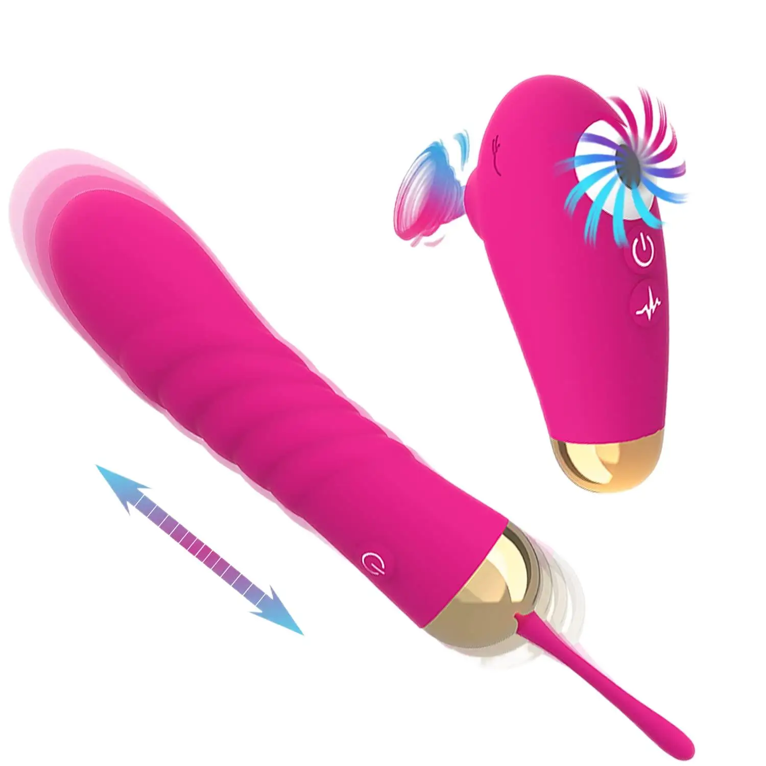 Rose Sex Toy Suitable for Clitoral G-Spot Stimulation, Female Thrust Vibrator, 10 Vibration Modes Massage Stick for Faster Cli