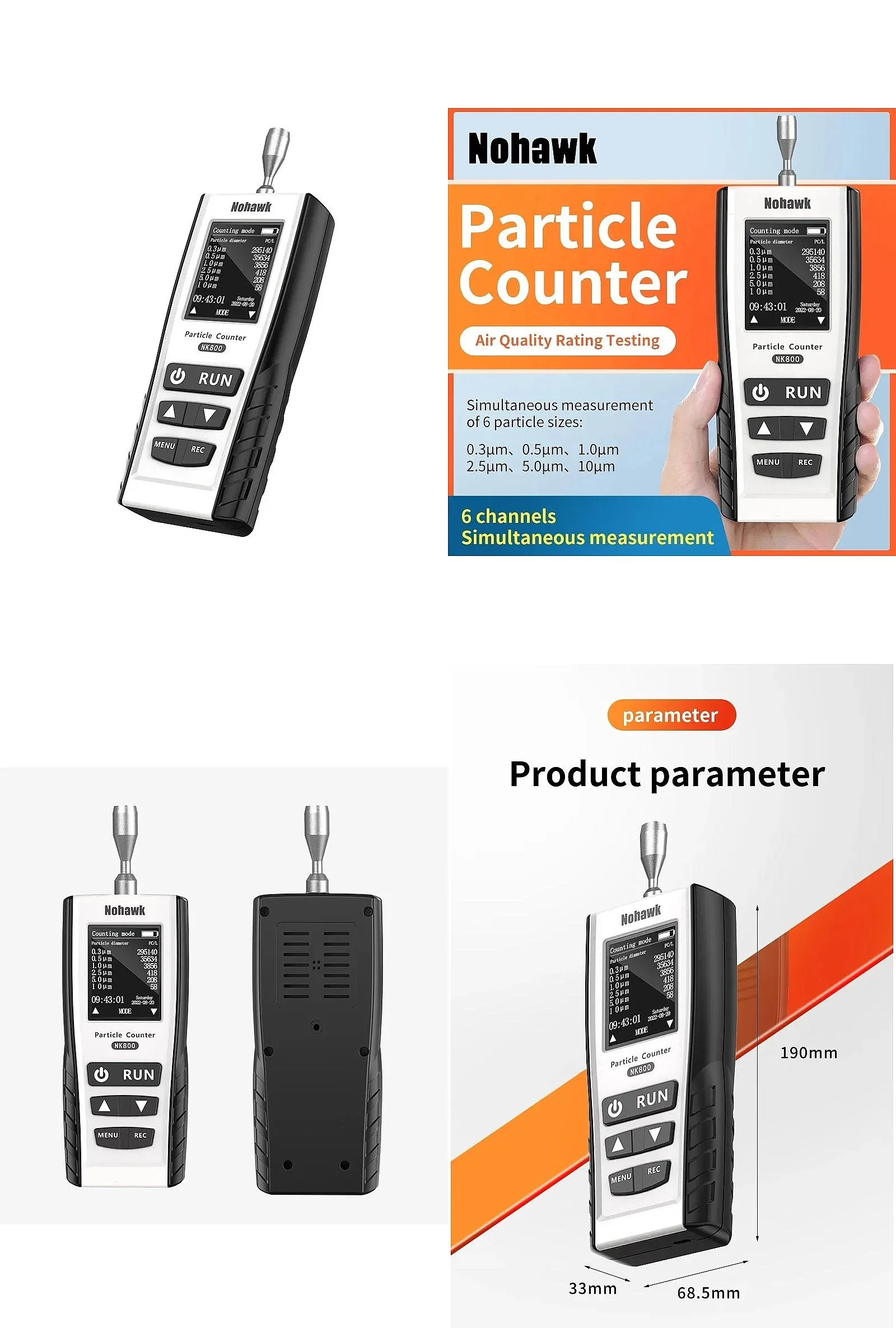 Hot Selling Outdoor Air Quality Monitoring Device Tester Pm 2.5 Pm 10 Detection Dust Particles Detector