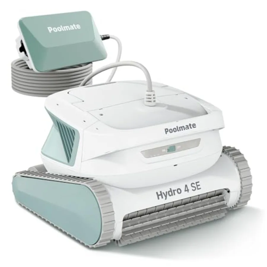 Inground pool robot vacuum for floor wall and waterline cleaning; durable plastic body; blue-gray color; 40ft cord 4.1L filter