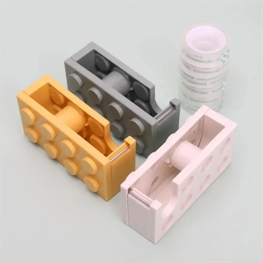 Building Block Adhesive Tape Holder Multi-color Paper Tape Tape Dispenser Stationery Plastic Roller Tape Holder Office Student