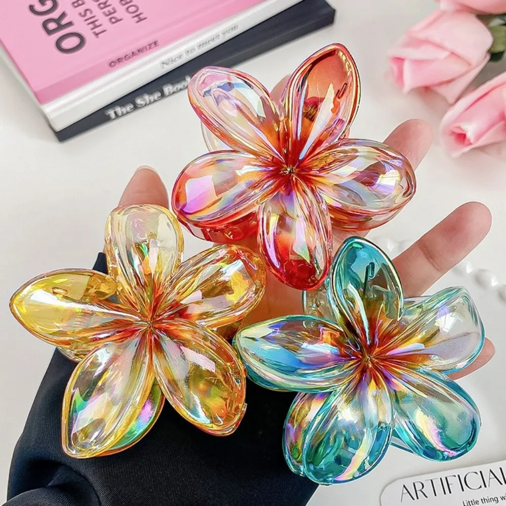 Fashion Women Beach Vacation Bohemia Egg Flower Hair Clips Flower Large Hair Claw Hairpin Women Girls Shark Clip Accessories