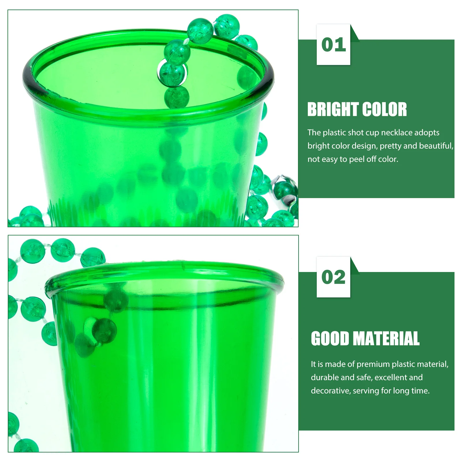 

12Pcs Beaded Necklace Shot Cups Bright Color Design Bachelorette Party Gift Shot Glass Necklaces Party Wine Cups