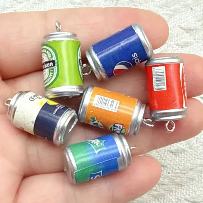 Pingente de resina em formato de mini garrafa de bebida, 10 peças, para fazer joias, brincos, colares, acessórios para pulseiras.