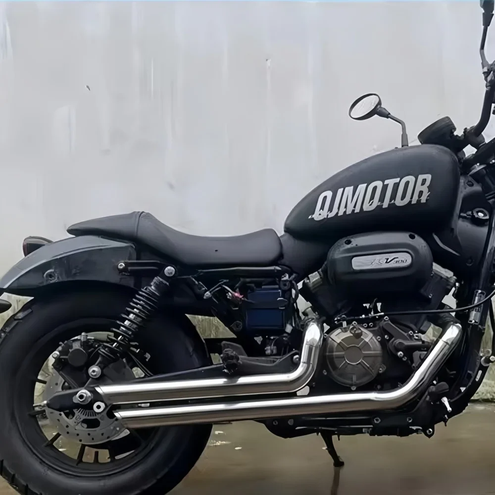 FOR QJMOTOR SRV300 VH Style Full-System Dual-Out Exhaust 304 Stainless Steel Backpressure Horse Shoe Sound Exclusive Use