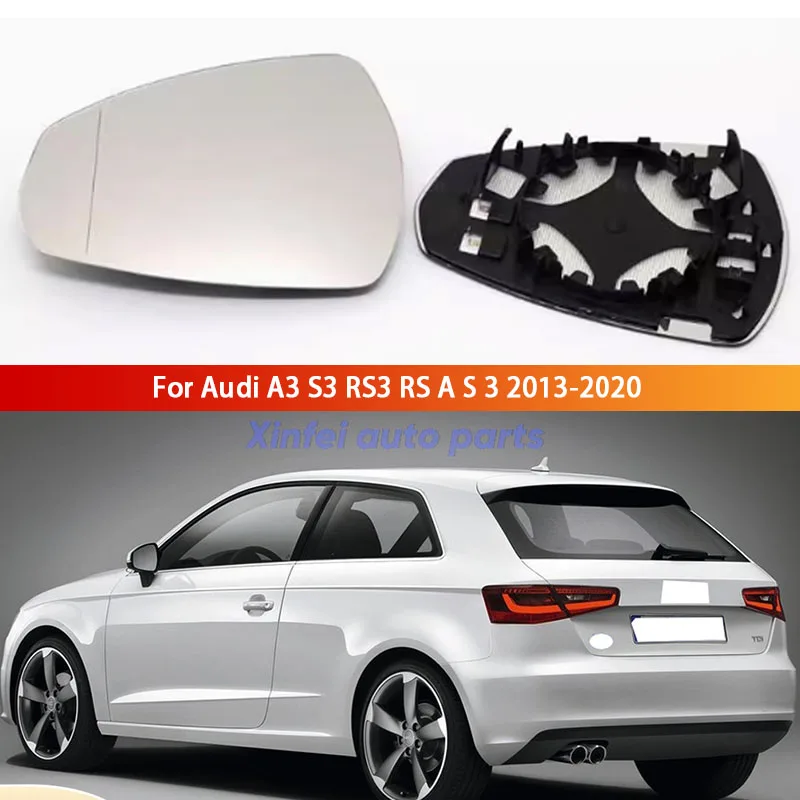 

Left & Right Side Mirror Glass Rearview Exterior Angle for Audi A3 S3 RS3 RS A S 3 2013-2020