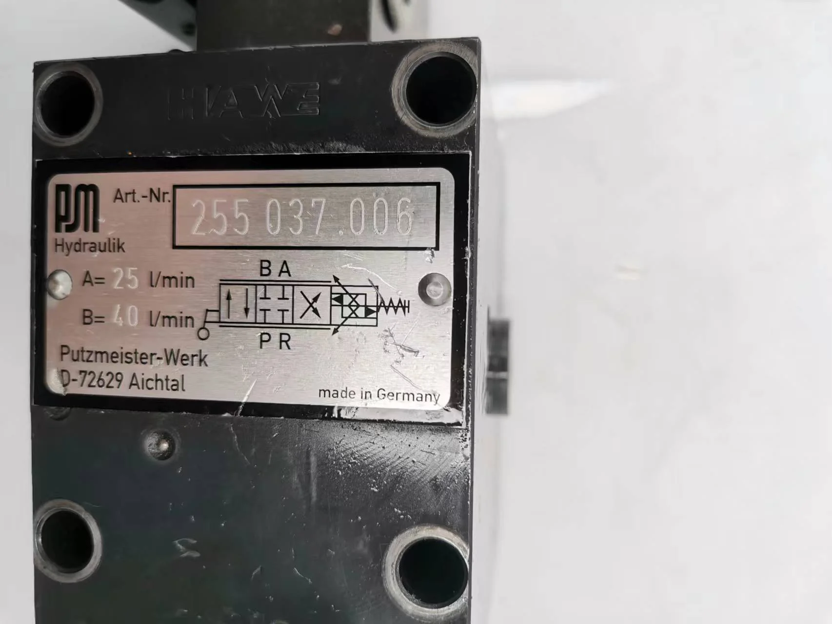 Válvula Multivía OEM:255037006 24V; 25/40 l/min Para Bomba de Concreto Putzmeister Original