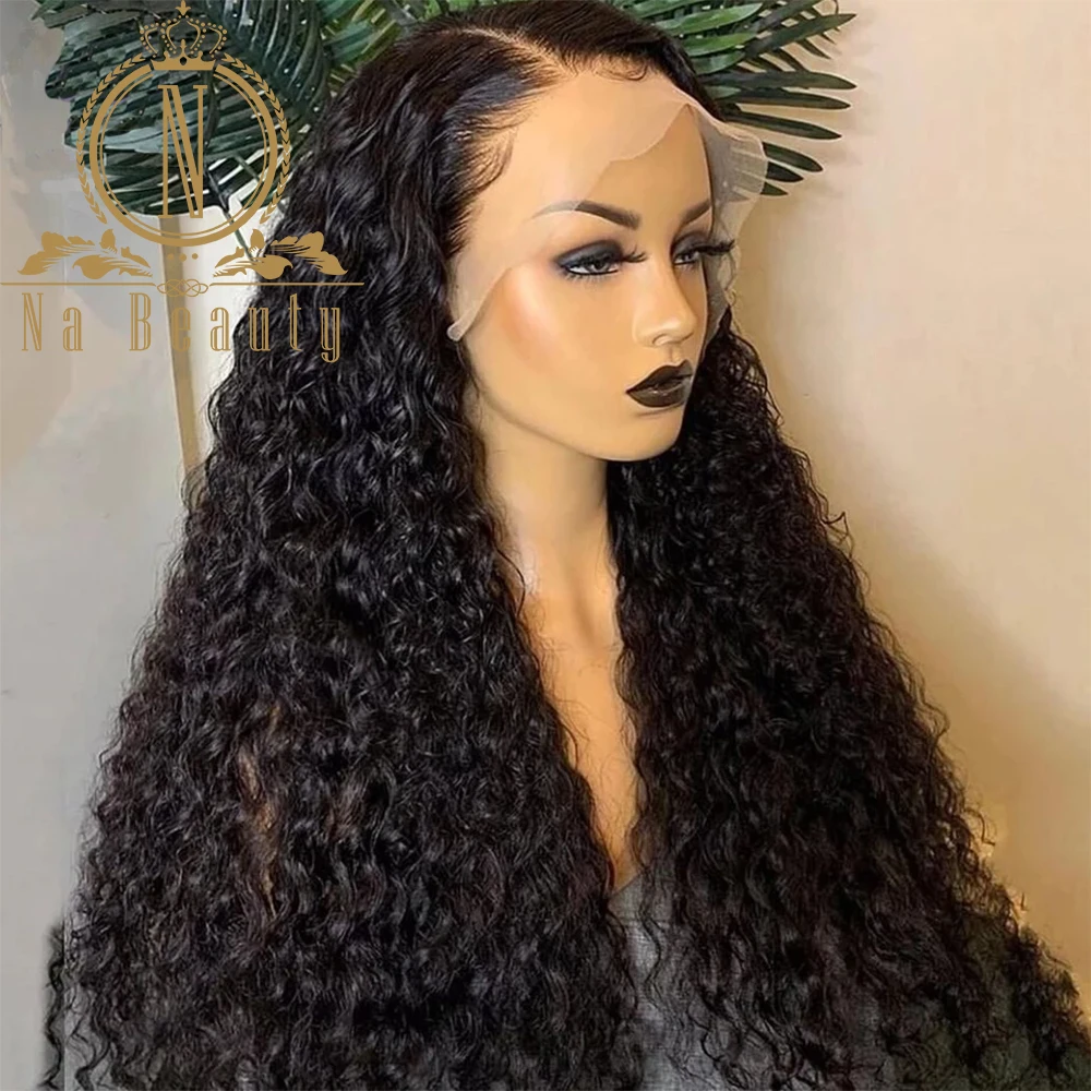 Perruque Full Lace Front Wig naturelle ondulée-NABEAUTY, cheveux humains, pre-plucked, transparent HD, pour femmes africaines