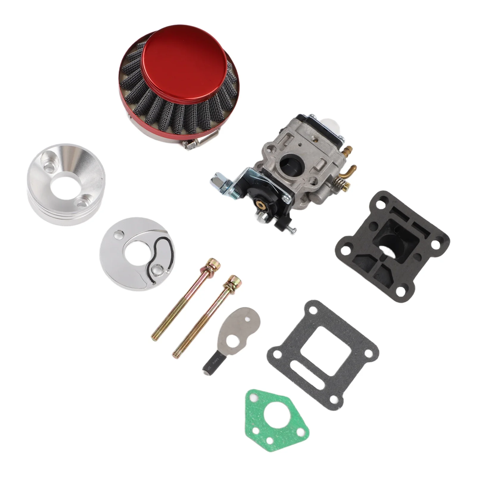 Carburetor Rebuild Kit 15mm With Air Filter For 2-Stroke 47cc 49cc Motorcycle Pocket Bike Engine Maintenance Tool