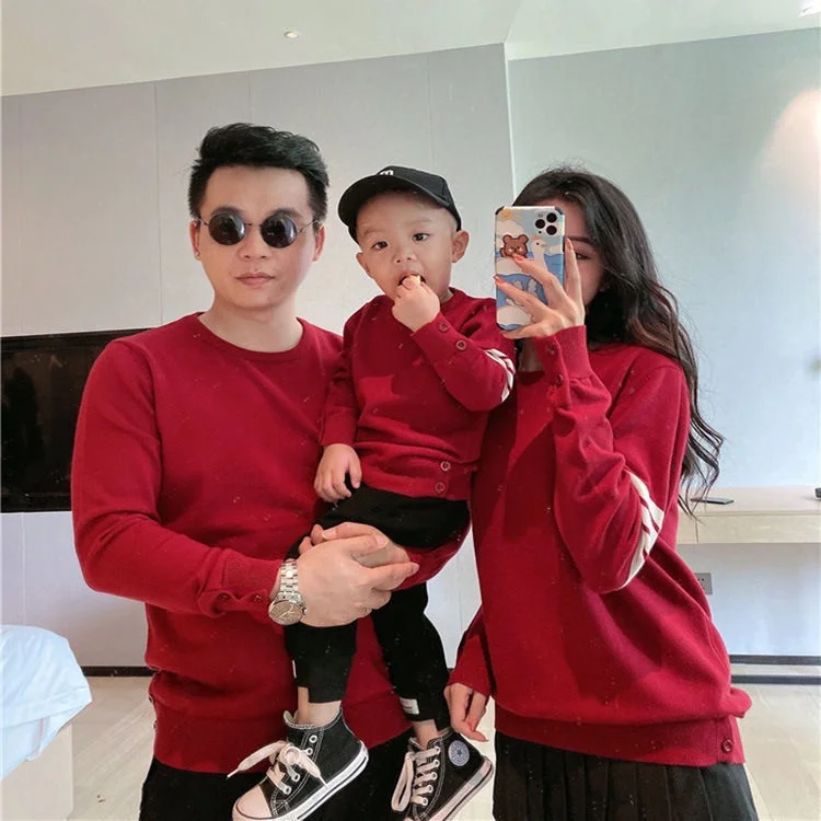 Vincent Korean Parent-Child Clothing Parent-Child Short Long-Sleeved Parent-Child Clothing Mother-Daughter Clothing Autumn Win