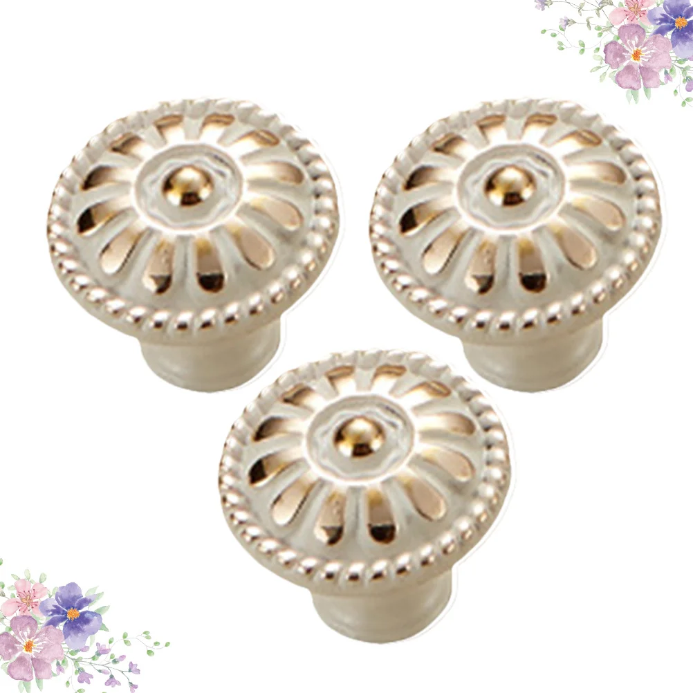 

3 PCS European Style Cabinet Handle Cupboard Knobs Handles Door for Dresser Kitchen Doors Elegant Decorative Accessory