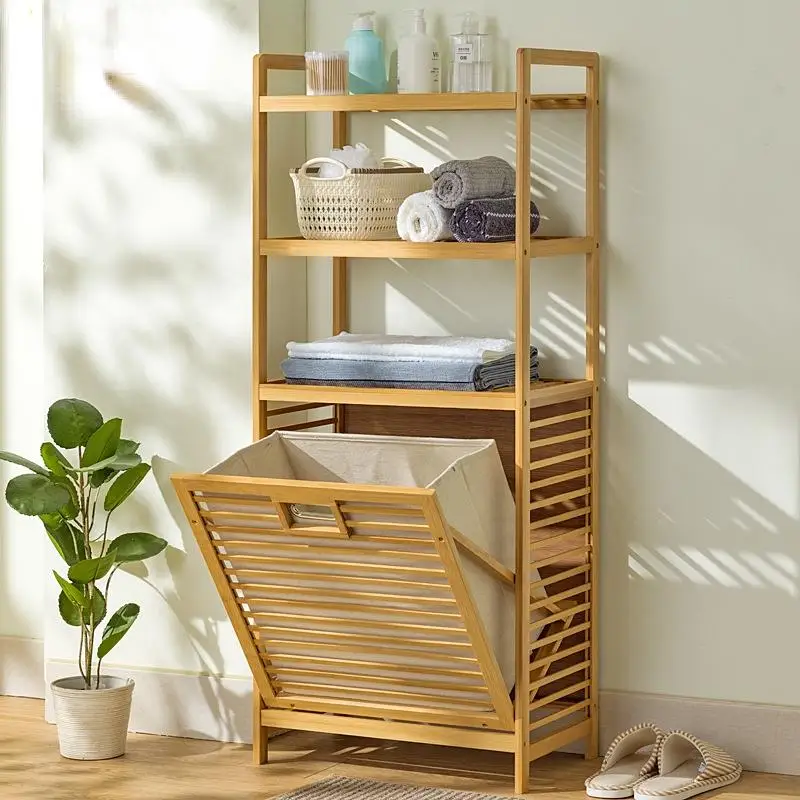 

Bathroom Rack Multi-functional Laundry Baskets Large Capacity Multi-layer Division Grid Storage Basket for Sweaters Clothes