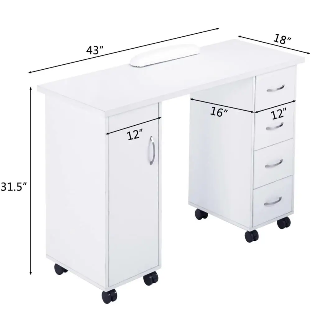 

Nail Table Manicure Trolley Wheels Professional Manicure Salon Equipment Salon Furniture Aesthetic Supplies Biurko Do Manicure