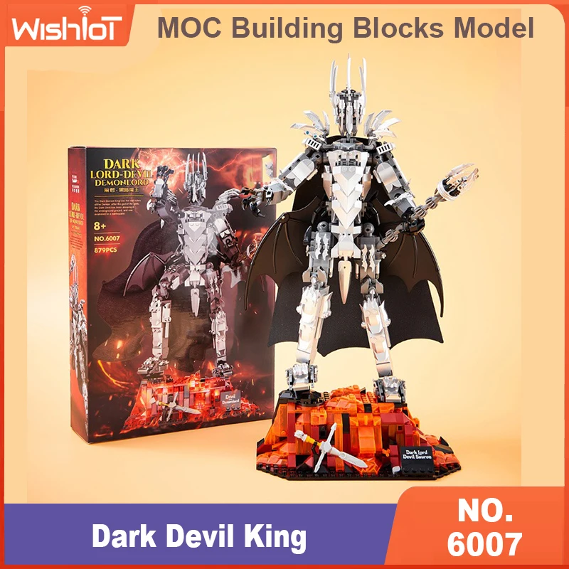

MOC Sauron Mech Model Set 879PCS Building Blocks Set Demon Sauron Model with Lighting Base Collection Gifts for Adults Boys