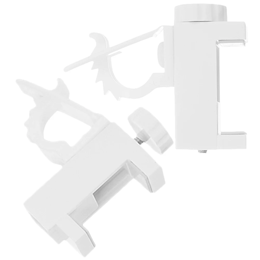 

2pcs Cabinet Curtain Rod Bracket No Drill Adjustable Holders ABS PP Material Strong Adhesive Closet Pole Brackets White