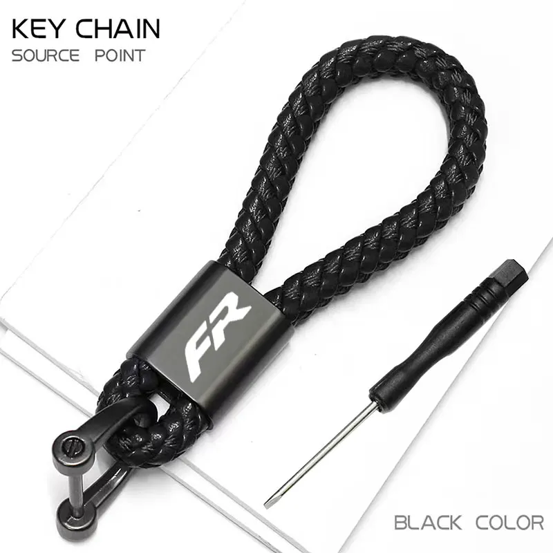 For Seat FR leon mk3 mk2 5f lbiza Altea High Quality Car Accessories Custom LOGO Braided Rope Keyring Metal Keychain