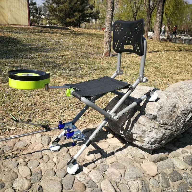 Fishing Chair Multifunctional Strong Load-Bearing Aluminum alloy Fishing Chair SetAdjustable Backrest Four-leg Recliner new