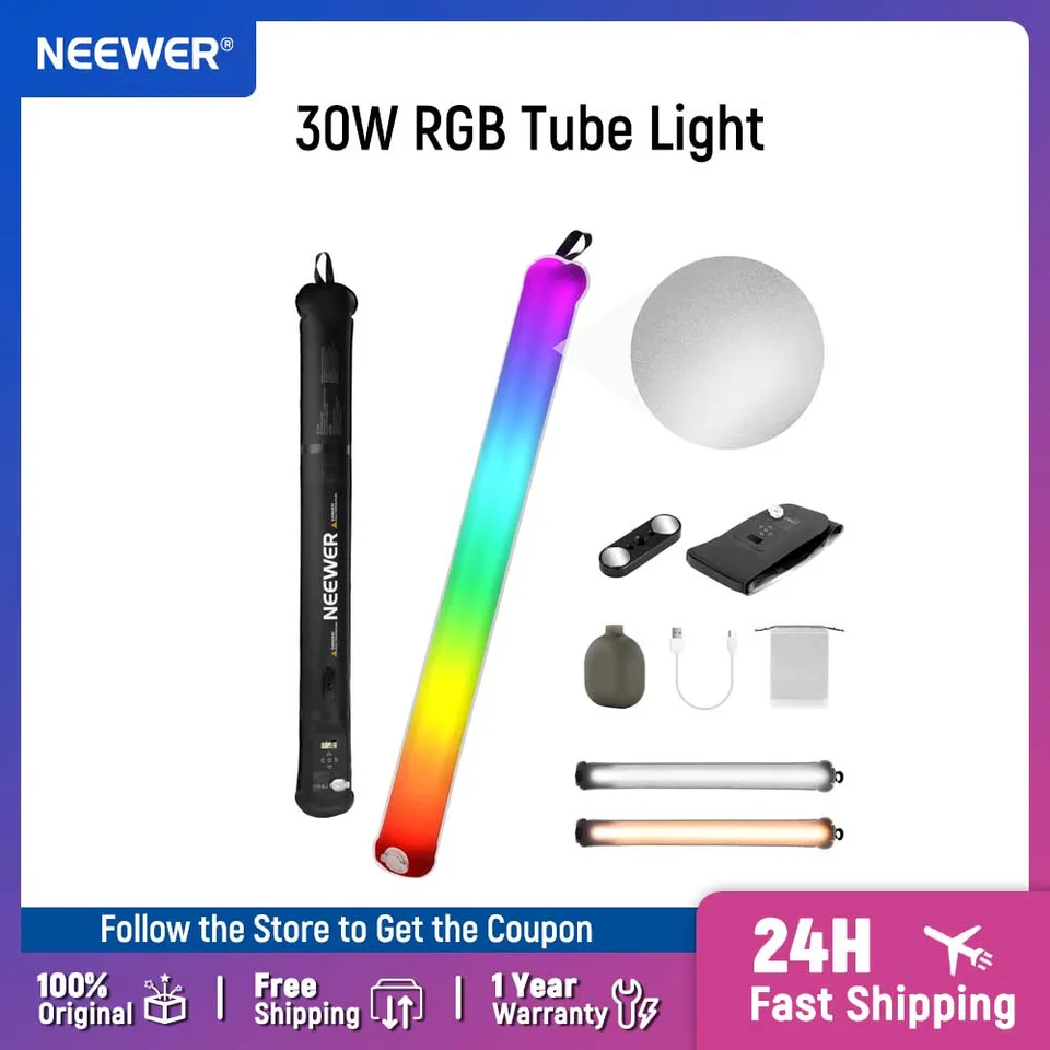 NEEWER BASICS 30W RGBスティックライト チューブライト Amazon | NEEWER BASICS 30W RGBスティックライト チューブ型撮影用