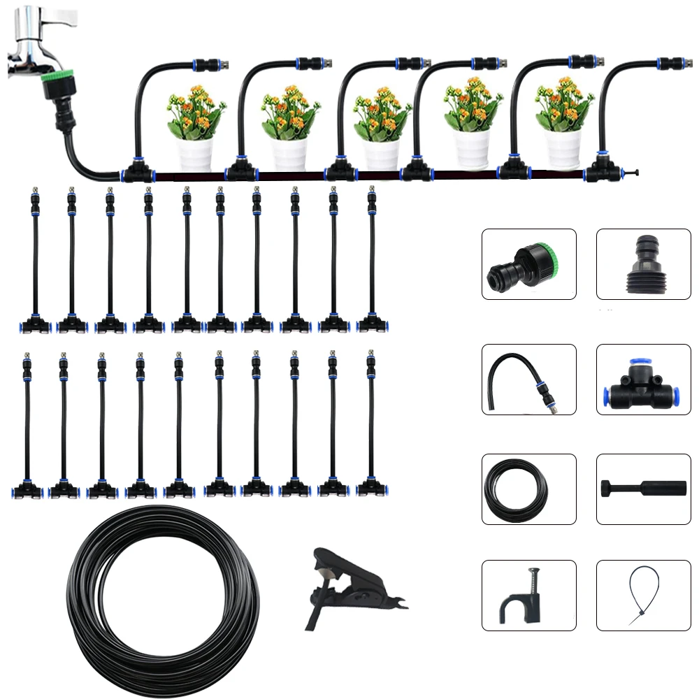 Adjustable Atomizing Sprayer 10-20M Misting System Kit For Lame Garden Irrigation Irrigation Garden Water Mister