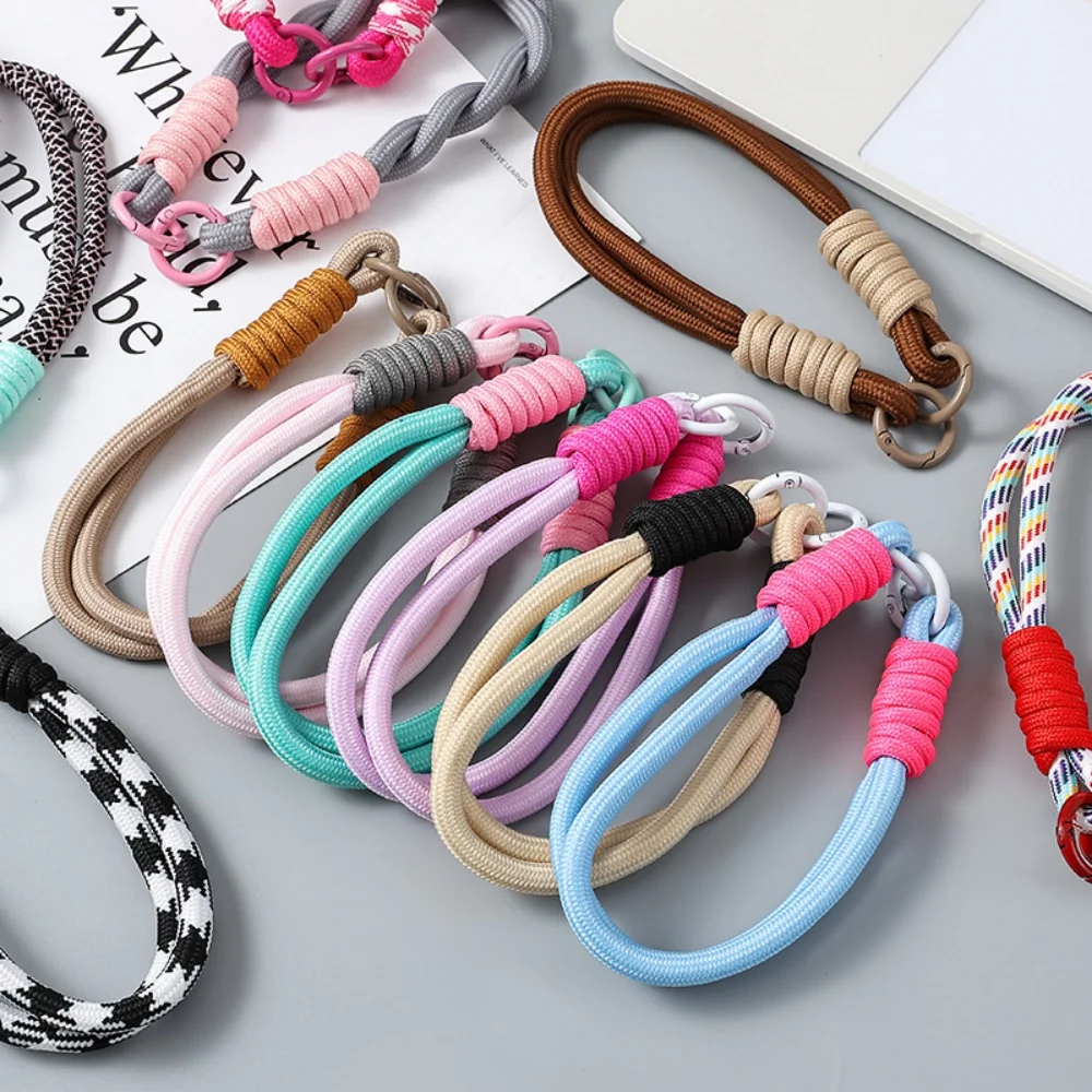 

Braided Lanyard Keychain Lightweight Fashion Mobile Lanyard Wrist Strap Keychain Handmade Braid Rope Keychain For Car Key Holder