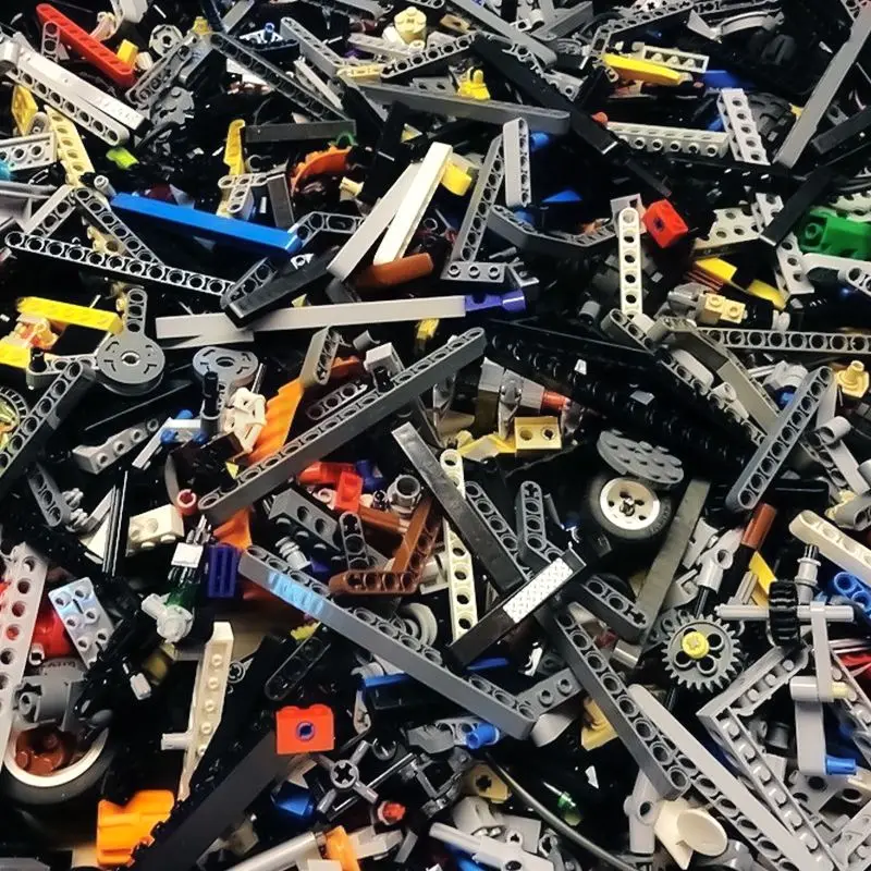 

100g Sorted Lot Random High-tech Brick Parts Multicolour Axle Pin Connectors Assmble Particles Building Blocks 32034 32014 Toy